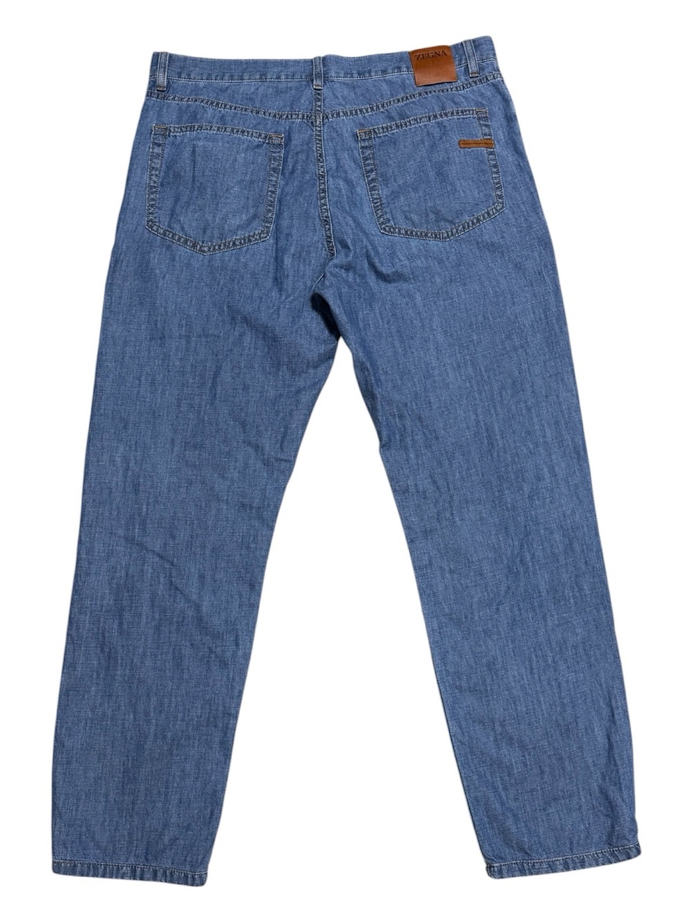 ❌SOLD❌115 ZEGNA Men's Slim Fit Roccia City Cotton-Linen Jeans - Blue, 36R - Picture 4 of 16